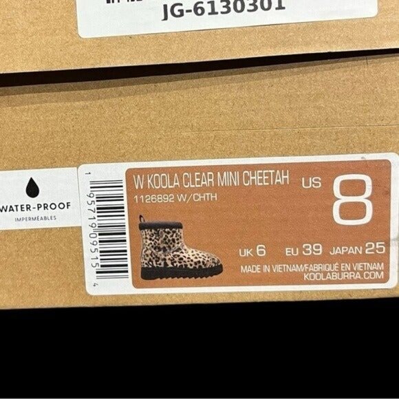 NEW w/box UGG Koolaburra Brwn & Blk Koola Clear Mini Cheetah Short Boots Size 8 - Picture 12 of 12